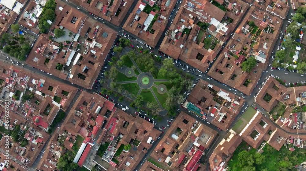 custom made wallpaper toronto digitalHIGH ALTITUDE TOP DOWN VIEW OF PATZCUARO MICHOACAN MAIN PLAZA AT SUNRISE