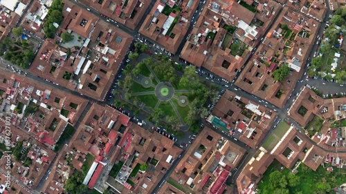 Wallpaper Mural HIGH ALTITUDE TOP DOWN VIEW OF PATZCUARO MICHOACAN MAIN PLAZA AT SUNRISE Torontodigital.ca