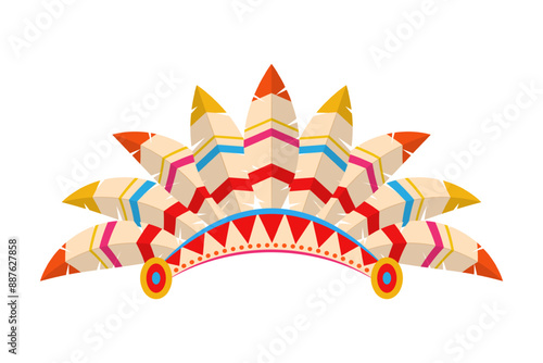 Vector illustration of Indian headdress on transparent background