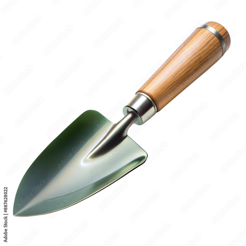 High-Quality Garden Trowel with Wooden Handle Isolated on Transparent High-Quality Garden Trowel with Wooden Handle Isolated on Transparent