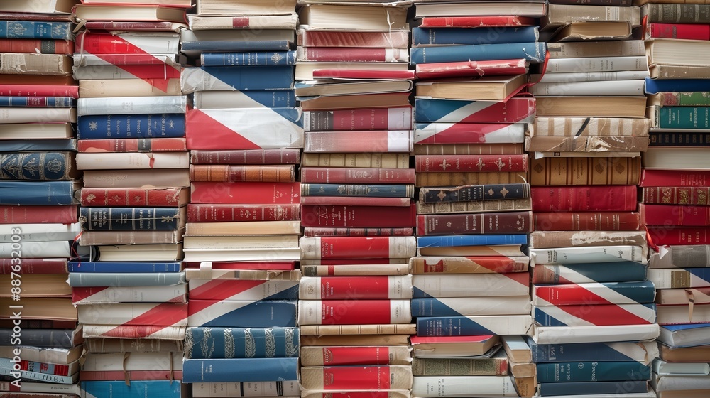 British Flag Book Wall