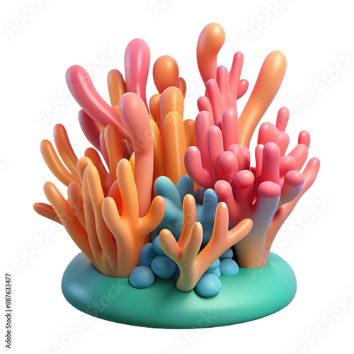 a colorful coral sculpture with the word coral on it