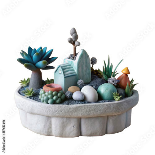 a garden with a plant in it