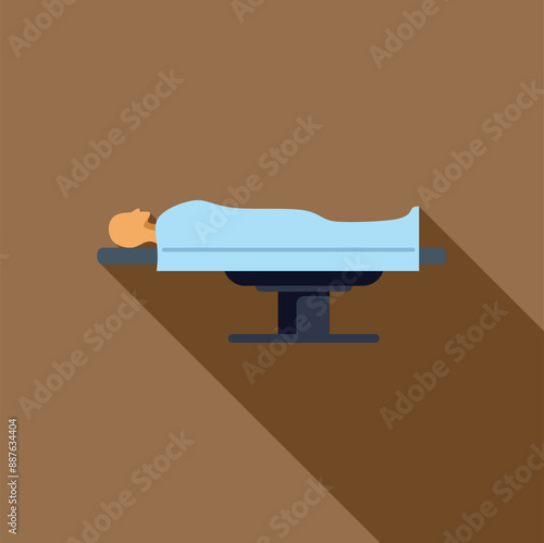 Patient is lying on a medical gurney waiting for surgery in a hospital room