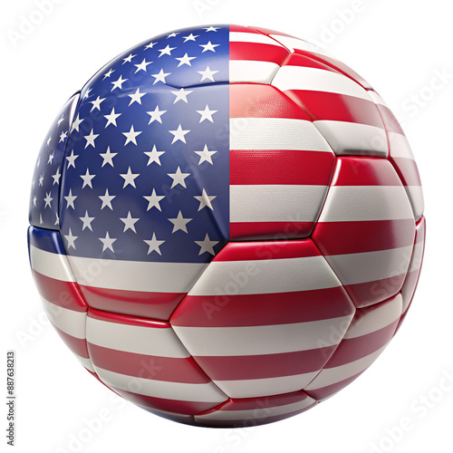 United State Of America soccer ball 3D Illustration