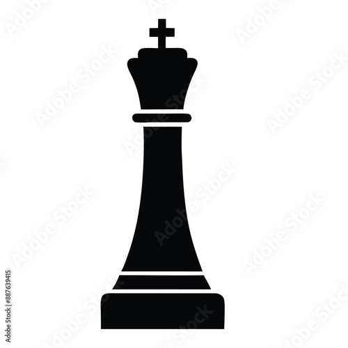 king chess piece, vector black color silhouette