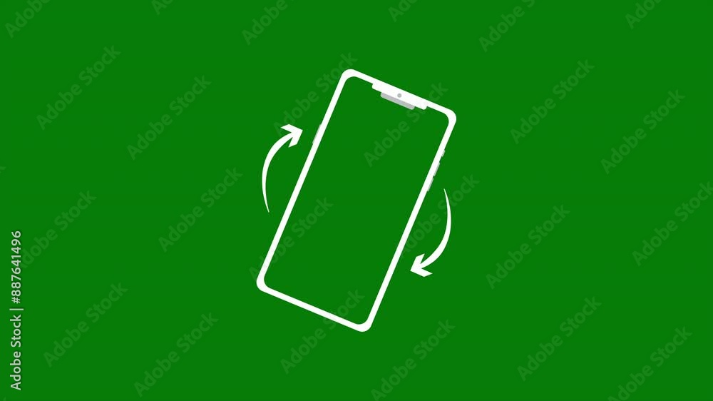 Rotation Animation of Your Smartphone. Rotate device screen, animation isolated in green background. Rotation Animation of Your Smartphone. Rotate device screen, animation isolated in green background.