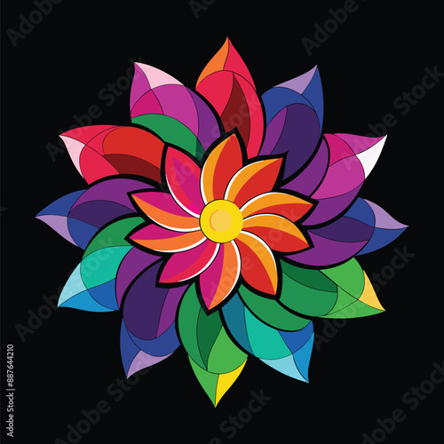 Beautiful Multicolor Flower vector design