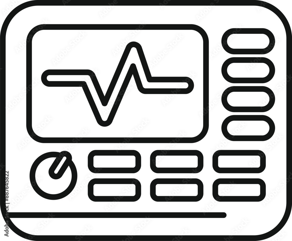 Electrocardiogram monitor showing heartbeat line, medical equipment for heart examination Electrocardiogram monitor showing heartbeat line, medical equipment for heart examination
