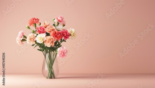 Wallpaper Mural Exquisite Diverse Carnation Bouquet Perfectly Arranged for Special Gift against Clean Background Torontodigital.ca