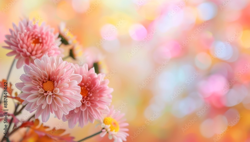 Vibrant Chrysanthemums at Autumn Flowers Festival - Realistic Display of Colorful Hues Vibrant Chrysanthemums at Autumn Flowers Festival - Realistic Display of Colorful Hues