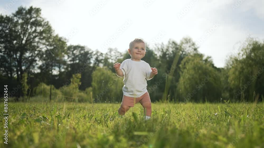 Toddler takes step in park. toddler enjoying fun outdoors. first step on grass. toddler exploring nature park. smiling while learning to walk. Fun filled day for toddler in park. step park adventure. Toddler takes step in park. toddler enjoying fun outdoors. first step on grass. toddler exploring nature park. smiling while learning to walk. Fun filled day for toddler in park. step park adventure.