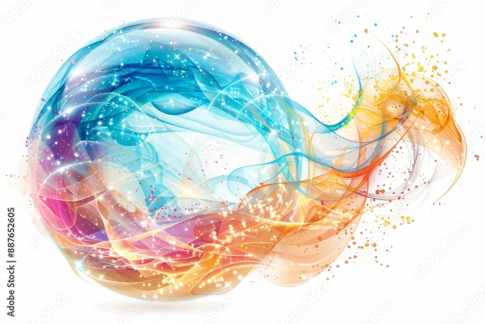 Obraz premium Vibrant swirl of colors dynamic and energetic digital illustration