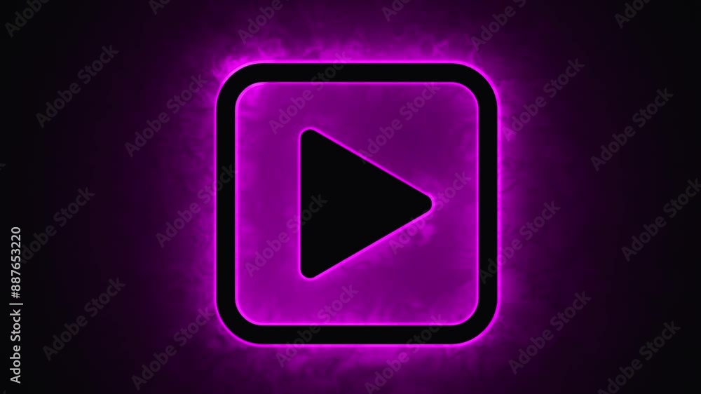 Play button emoji in smokey pink neon on black. Play button emoji in smokey pink neon on black.