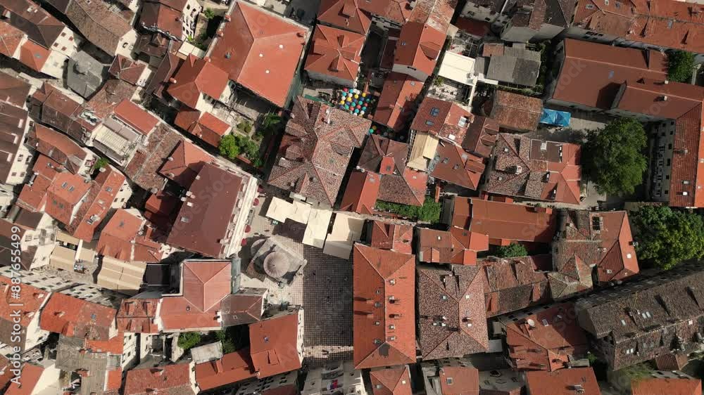 Panoramic aerial view of Perast small town along the Kotor Bay, Montenegro. Panoramic aerial view of Perast small town along the Kotor Bay, Montenegro.