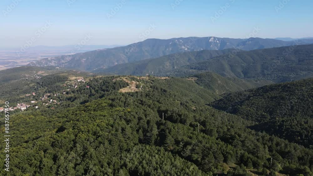 Aerial view of Rhodopes Mountain near village of Yavrovo, Plovdiv Region, Bulgaria Aerial view of Rhodopes Mountain near village of Yavrovo, Plovdiv Region, Bulgaria