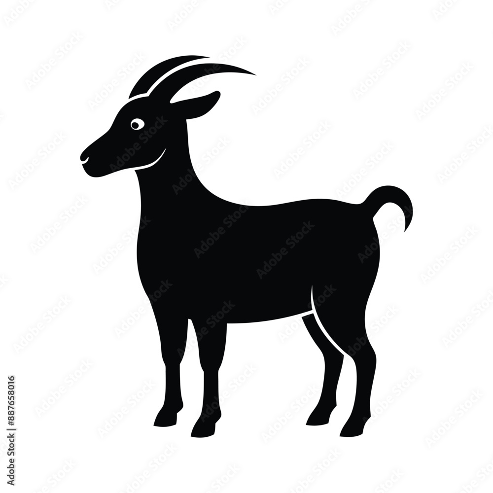 Fototapeta premium Goat vector, Silhouette, illustration 