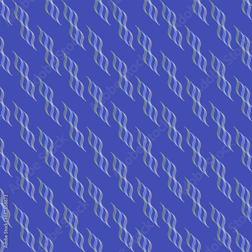 seamless blue pattern with curls