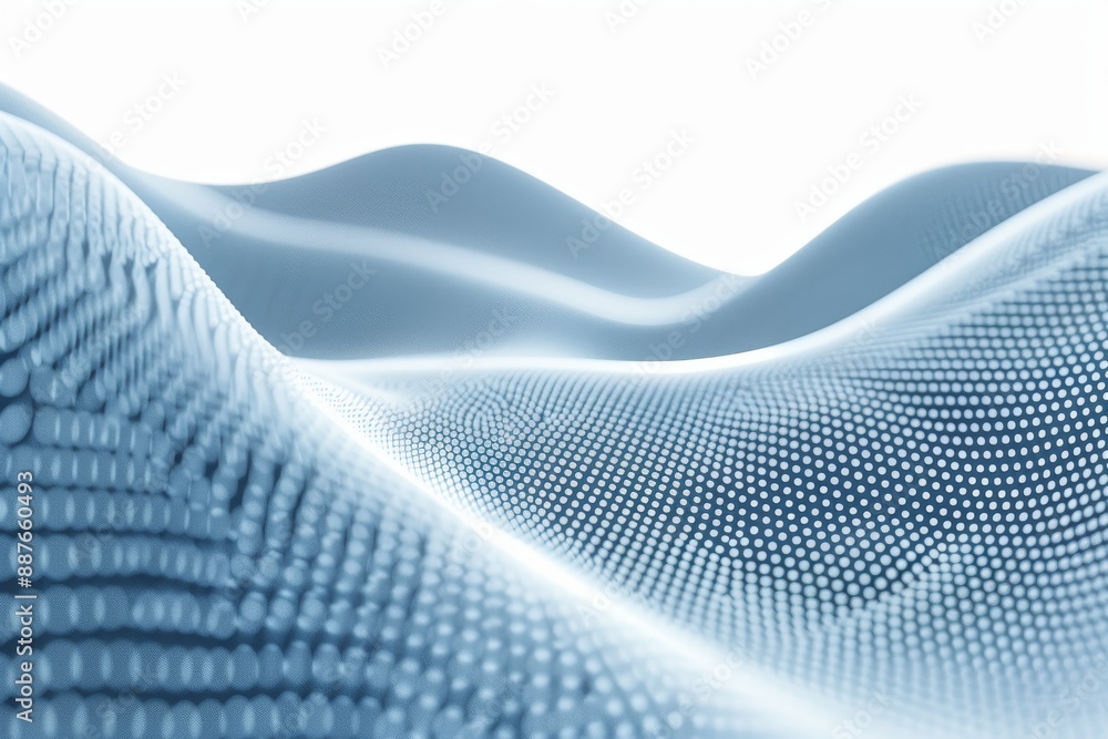 Fototapeta premium Abstract white wave pattern smooth and fluid digital illustration