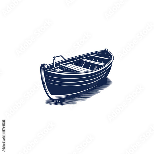 Silhouette of Wooden fishing boat