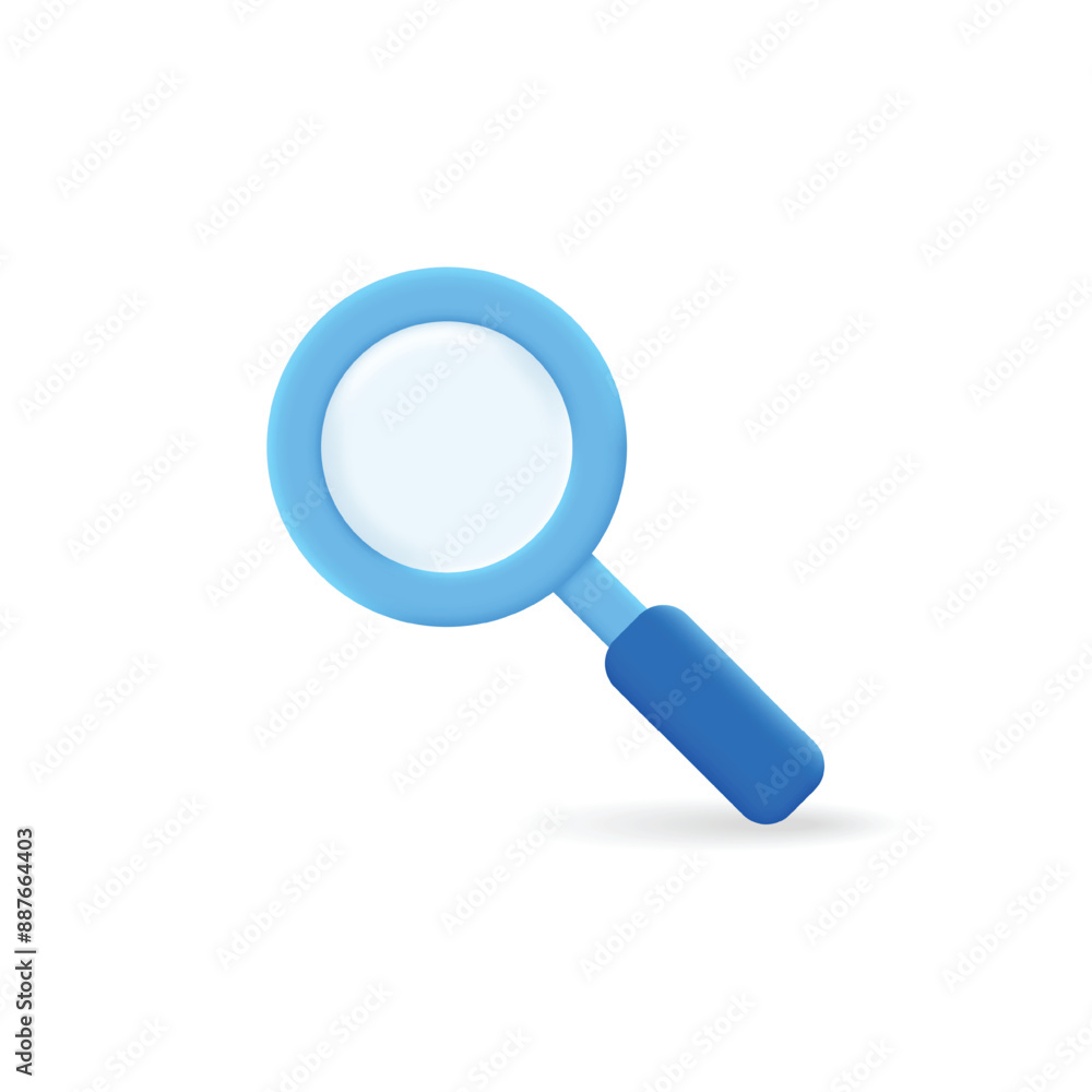 3d magnifying realistic icon vector concept 3d magnifying realistic icon vector concept