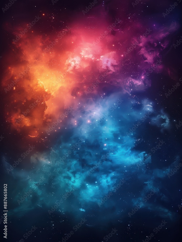 Naklejka premium Abstract Nebula Space Background Illustration