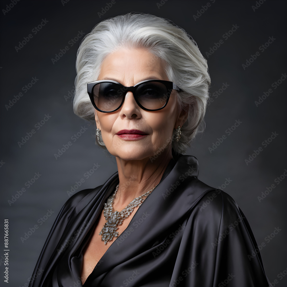portrait of a stylish elderly woman portrait of a stylish elderly woman