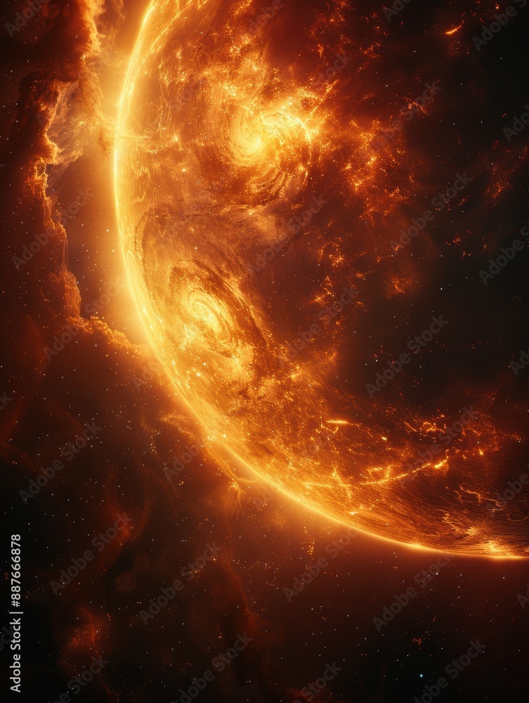 Obraz premium Blazing Nebula in Outer Space