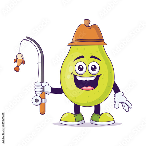 Cute angler pear cartoon vector illustration design