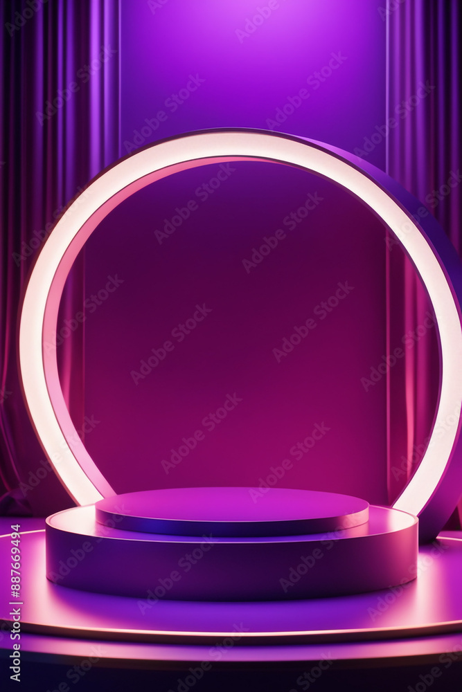 podium mockup background, purple background for presentation of cosmetic 3d render
podium mockup background, purple background for presentation of cosmetic 3d render