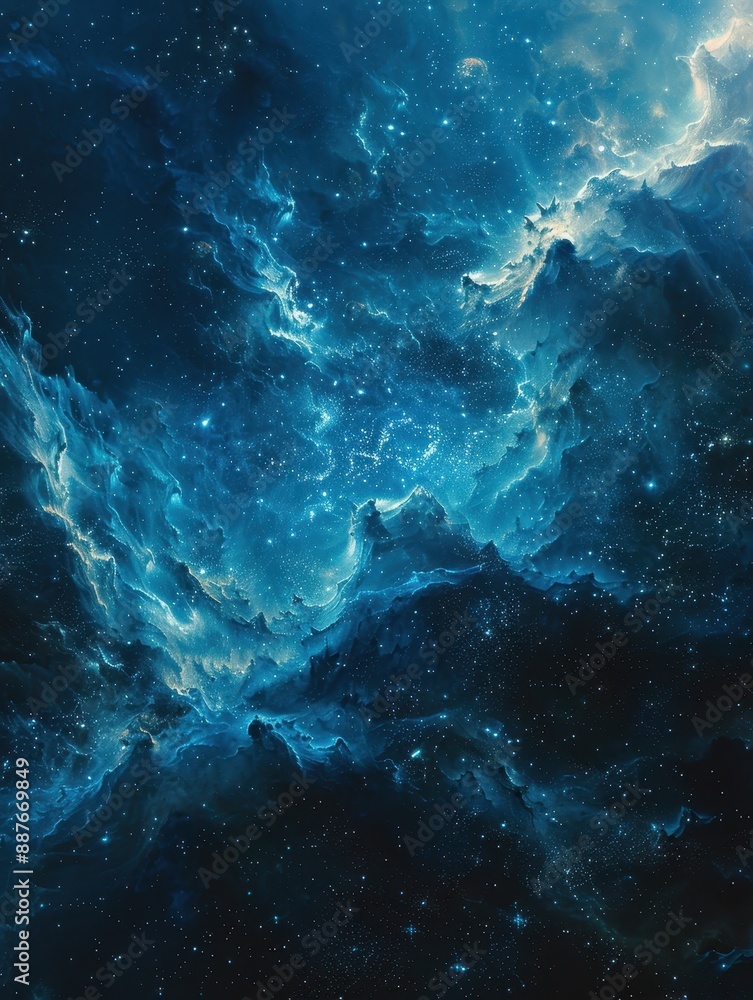 Obraz premium Abstract Blue Nebula