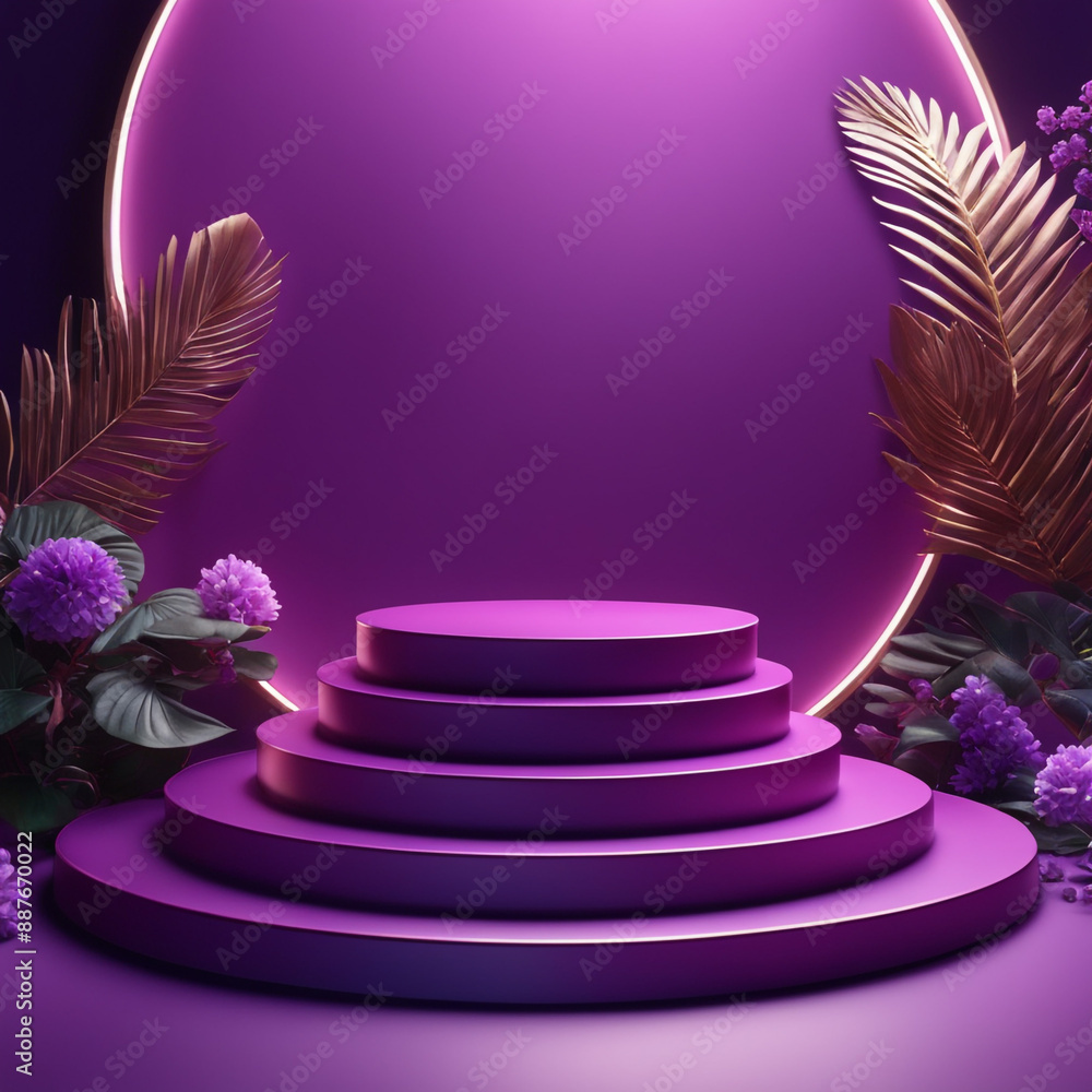 podium mockup background, purple background for presentation of cosmetic 3d render
podium mockup background, purple background for presentation of cosmetic 3d render