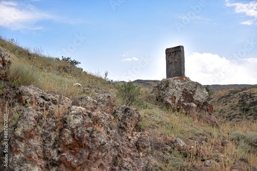 Khachkar, near the Church of St. Stepanos on the island of Kos, Armenia 7th century.
 photo