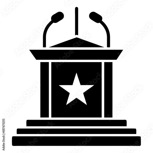 Solid Tribune or Podium silhouette Icon for your design vector illustration.
