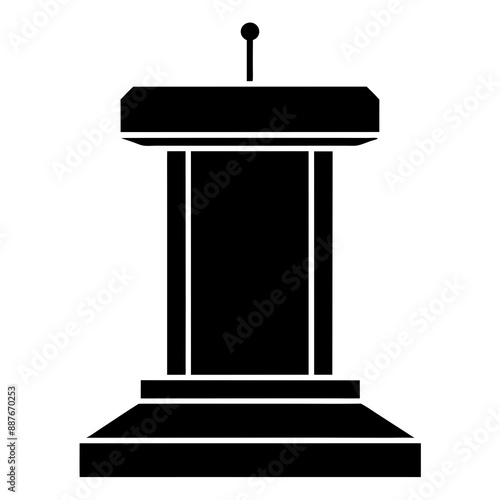 Solid Tribune or Podium silhouette Icon for your design vector illustration.
