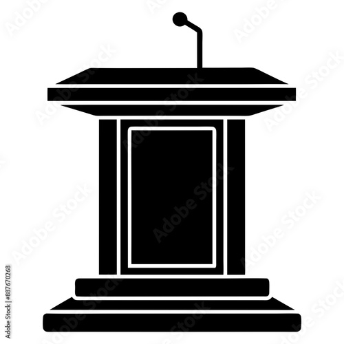 Solid Tribune or Podium silhouette Icon for your design vector illustration.