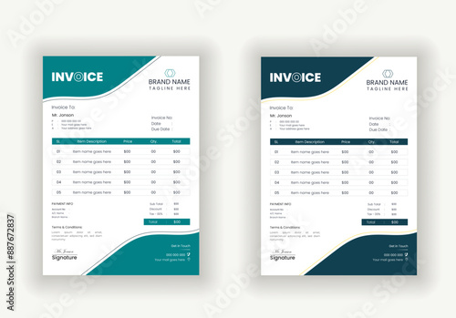 Modern and Corporate Invoice Design Template for your business