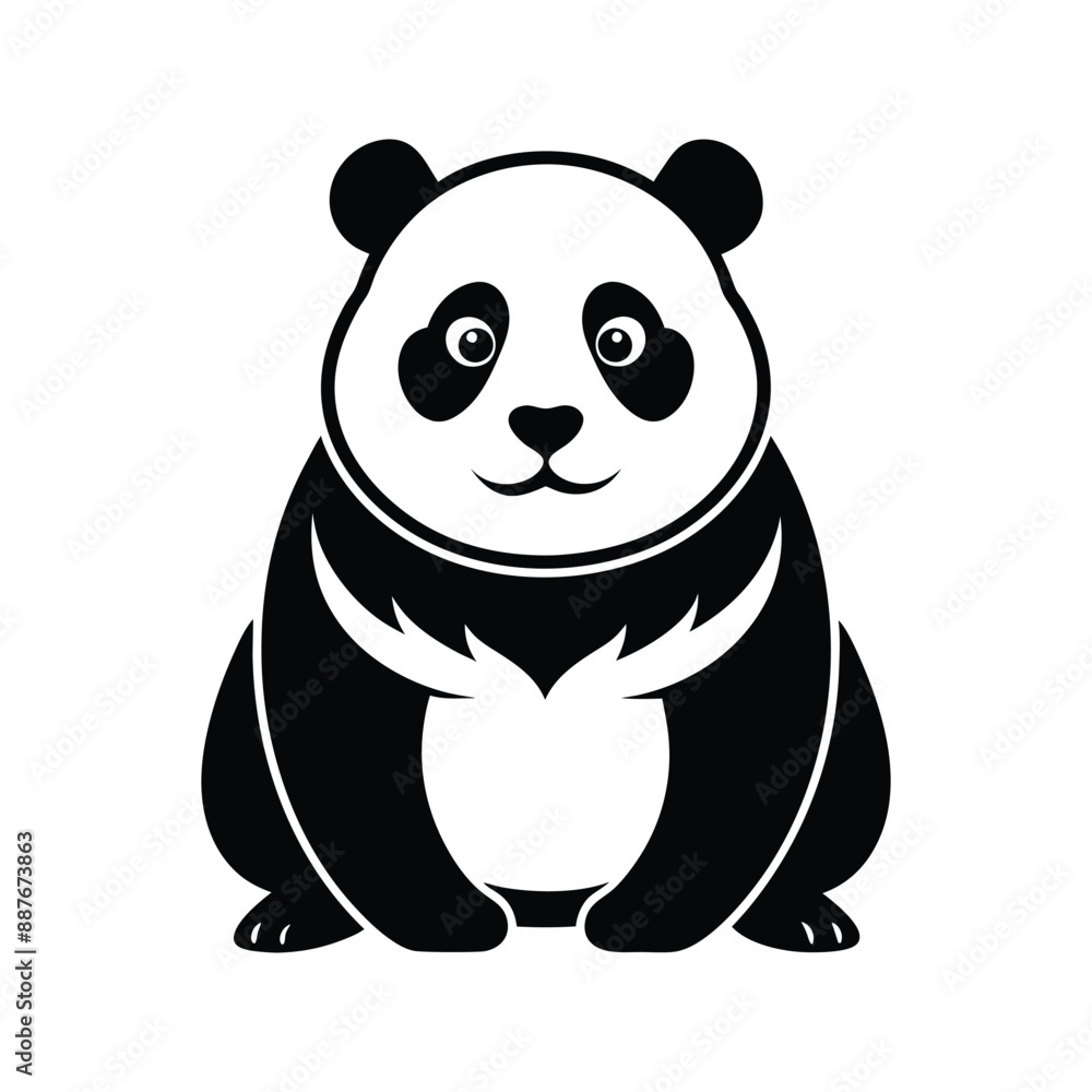 Panda Silhouette Vector illustration Panda Silhouette Vector illustration
