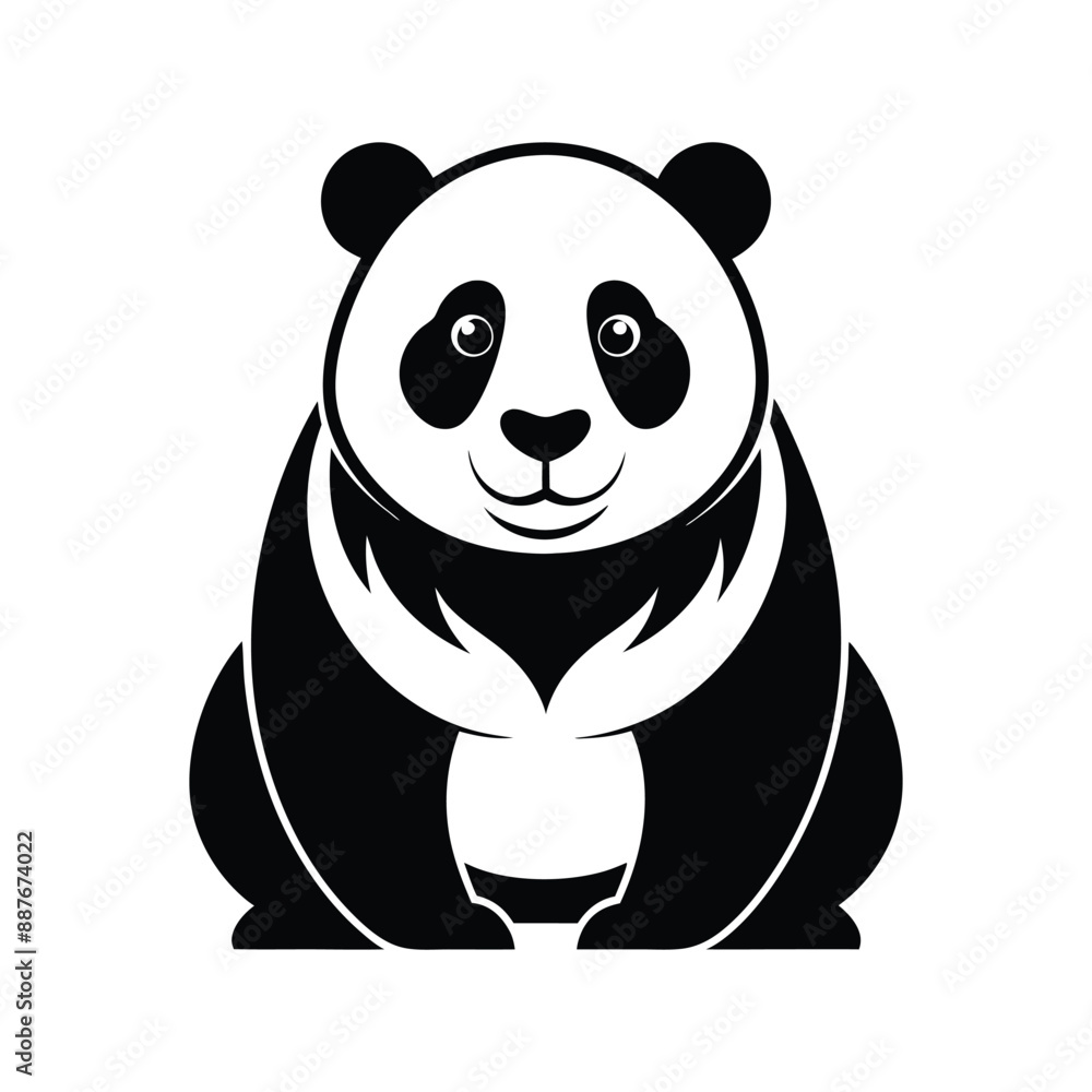 Panda Silhouette Vector illustration Panda Silhouette Vector illustration