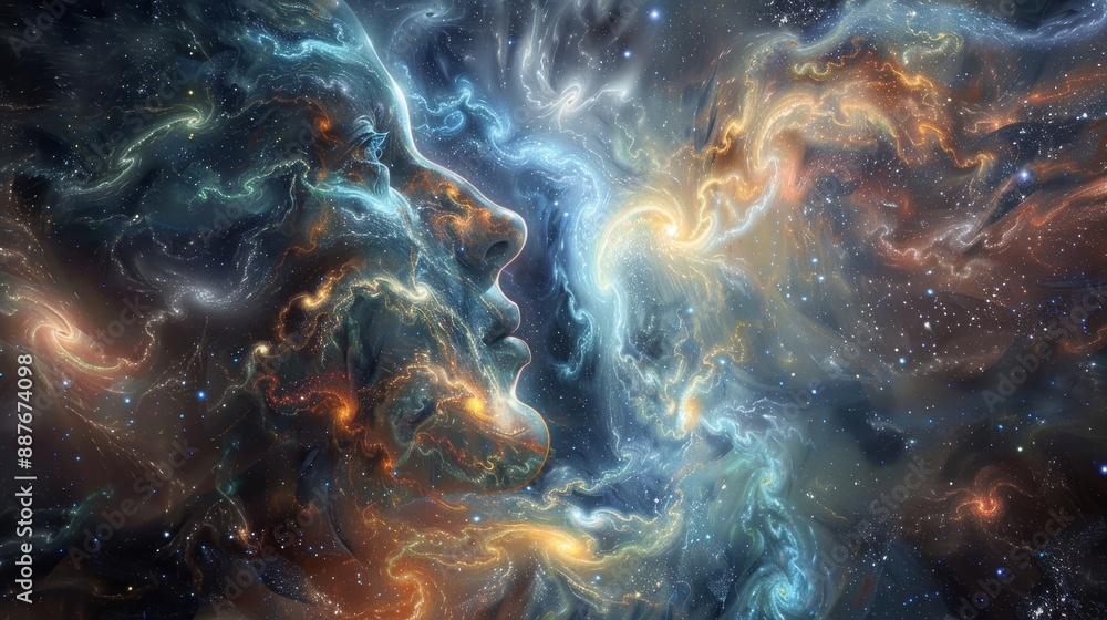 Cosmic dust and constellations forming a celestial Passover background Cosmic dust and constellations forming a celestial Passover background