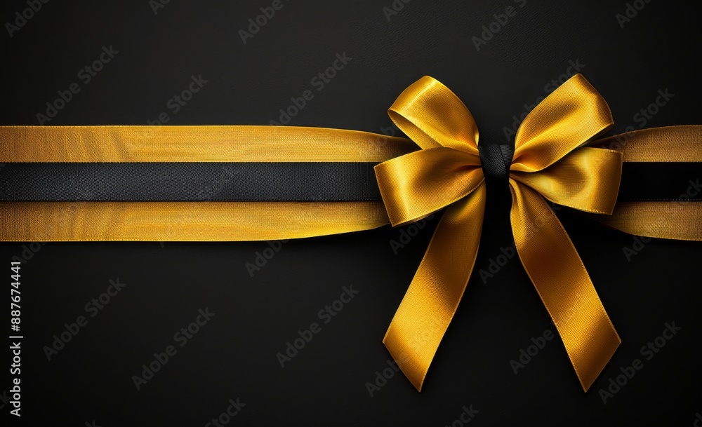 gift ribbon on a black background, black Friday concept gift ribbon on a black background, black Friday concept