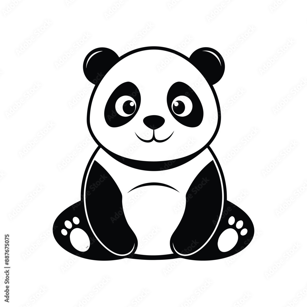 Panda Silhouette Vector illustration Panda Silhouette Vector illustration
