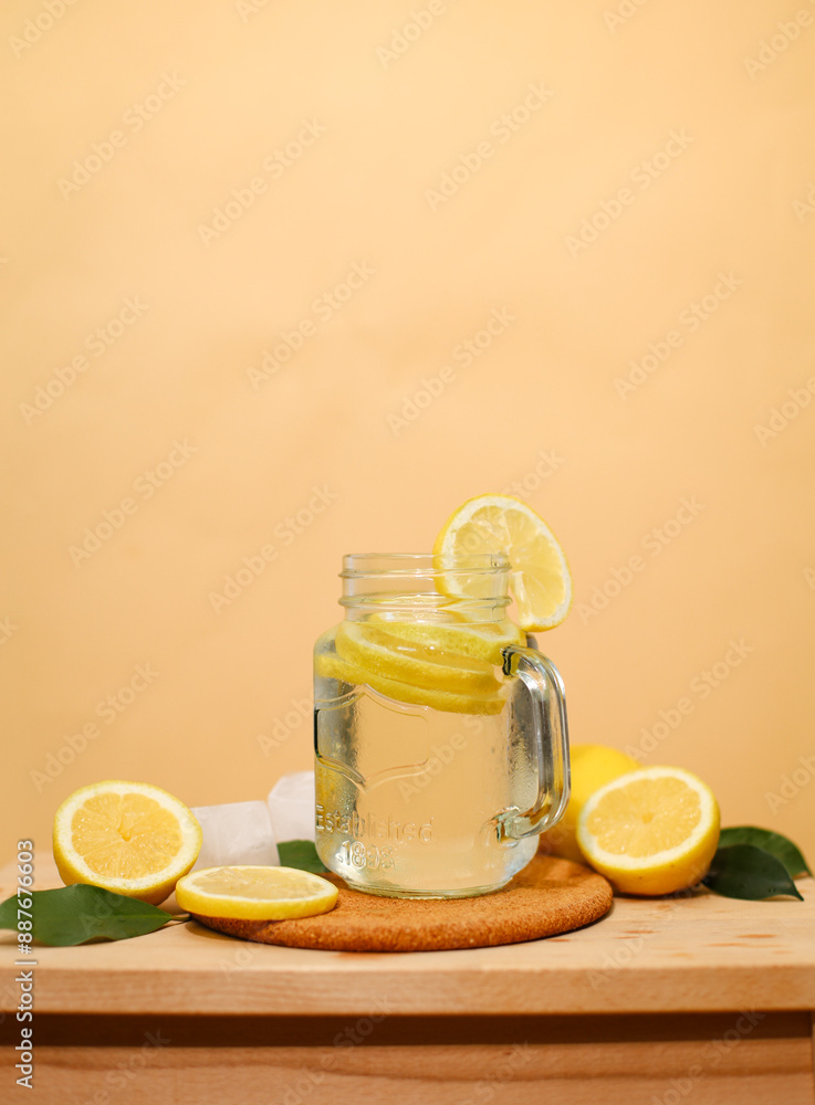 lemon water is on the table lemon water is on the table