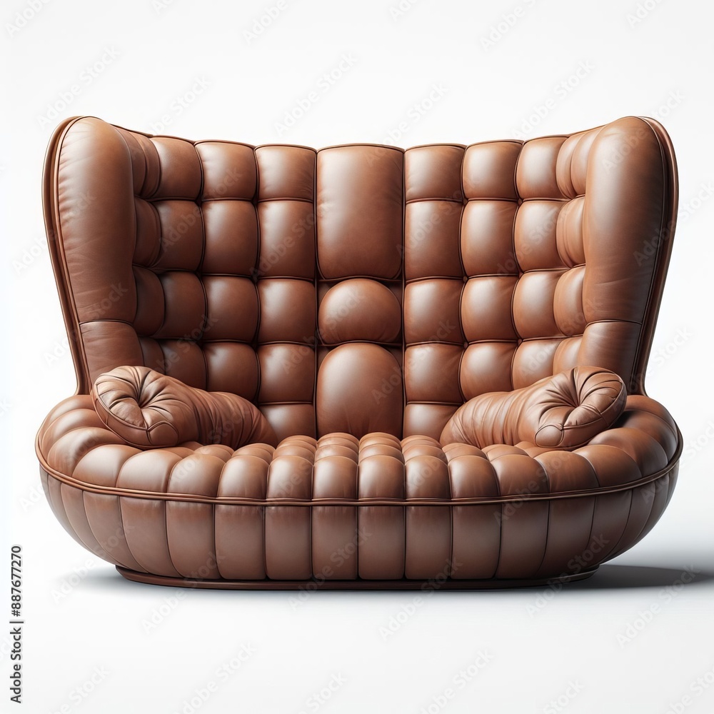 Leather sofa and armchair with assorted chocolate candies Leather sofa and armchair with assorted chocolate candies