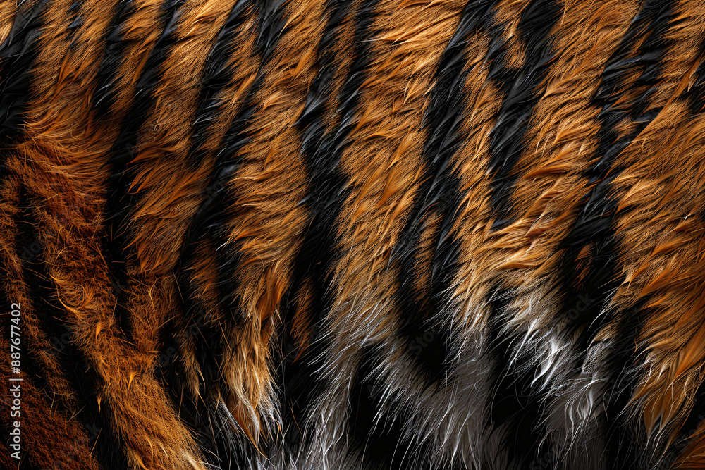 Φωτογραφία A seamless pattern of tiger skin with black stripes, showcasing the intricate details and textures of its fur, perfect for creating an exotic background or texture in your designs