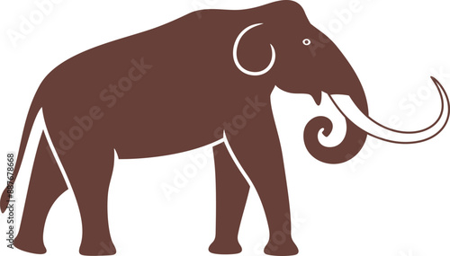 Mammoth logo. Isolated mammoth on white background