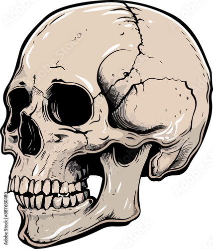 skull vector illustration isolated on transparent background. 
