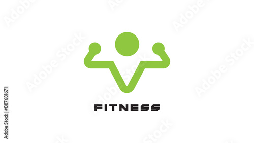 Fitness and body building logo design template vector