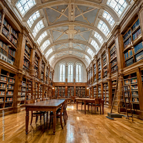 Vintage library or Study with Classic Dark Wood interior