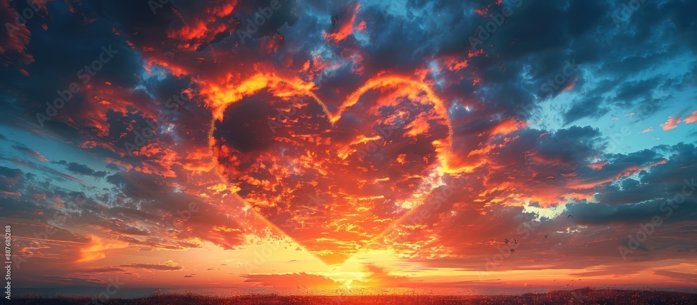 Fototapeta premium Sunset Heart in the Sky